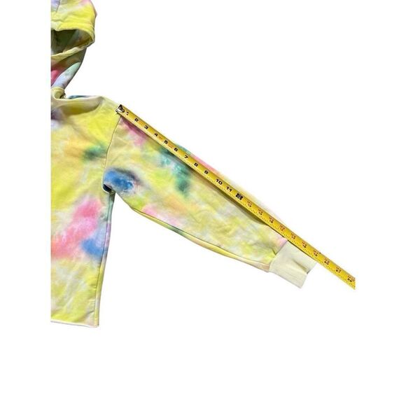ALICE + OLIVIA Niki Funnel Neck Cropped Hoodie in Beachside Tie Dye NWT Size S - Picture 11 of 16